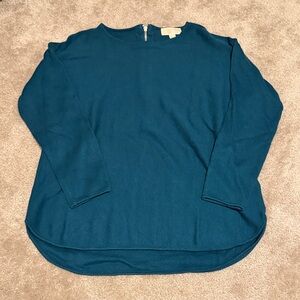 Michael Kors Teal Long-Sleeve Knit Top